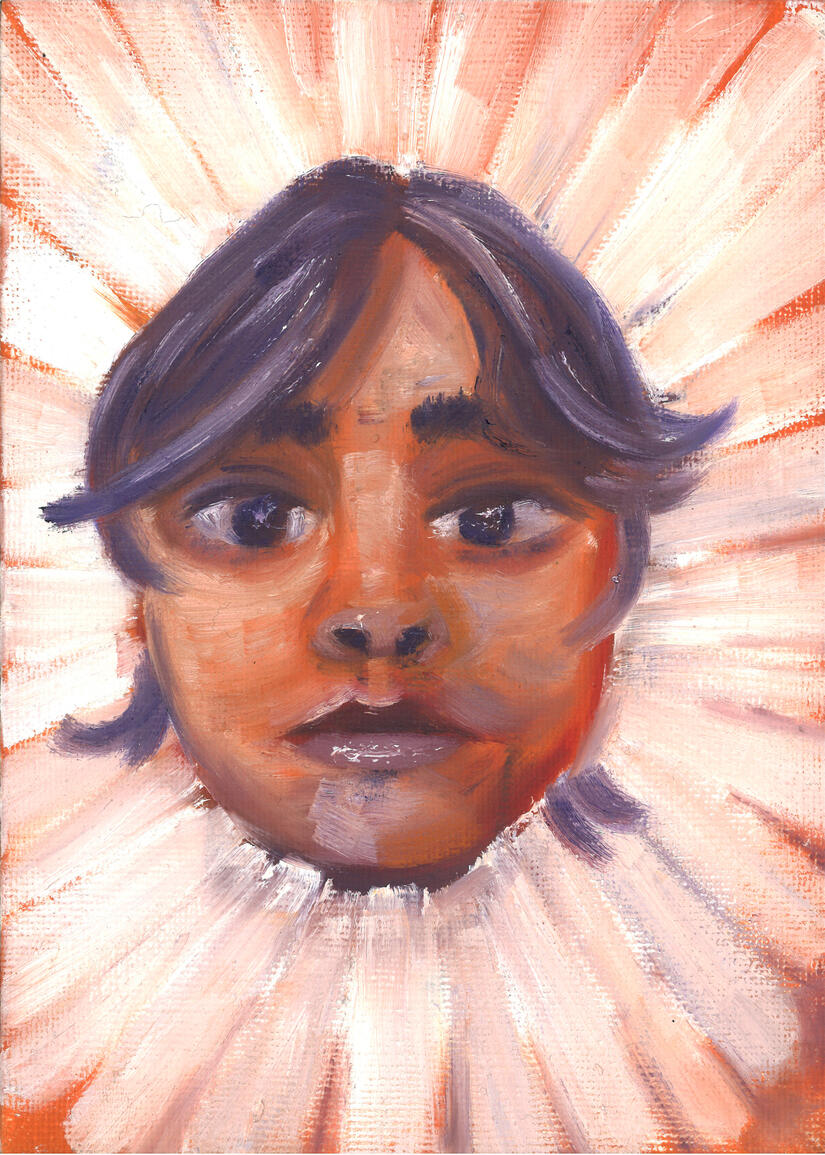Flower Rays (1 hr self portrait) Oil on canvas 2024