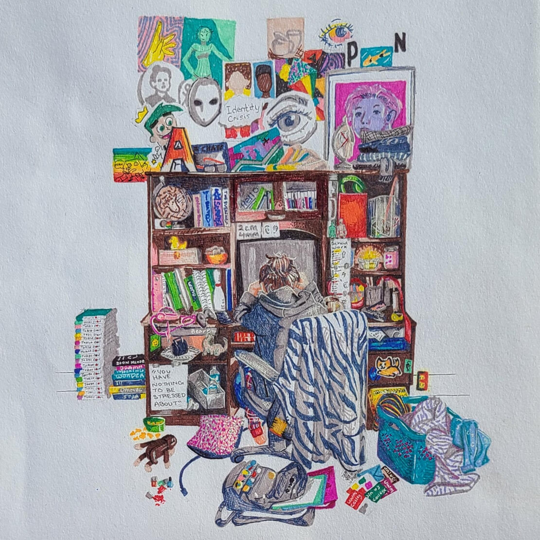 Stress Mess 2021 Sharpie 7 x 8 in